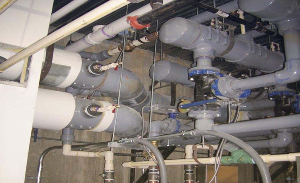 HVAC system detail overhead photo