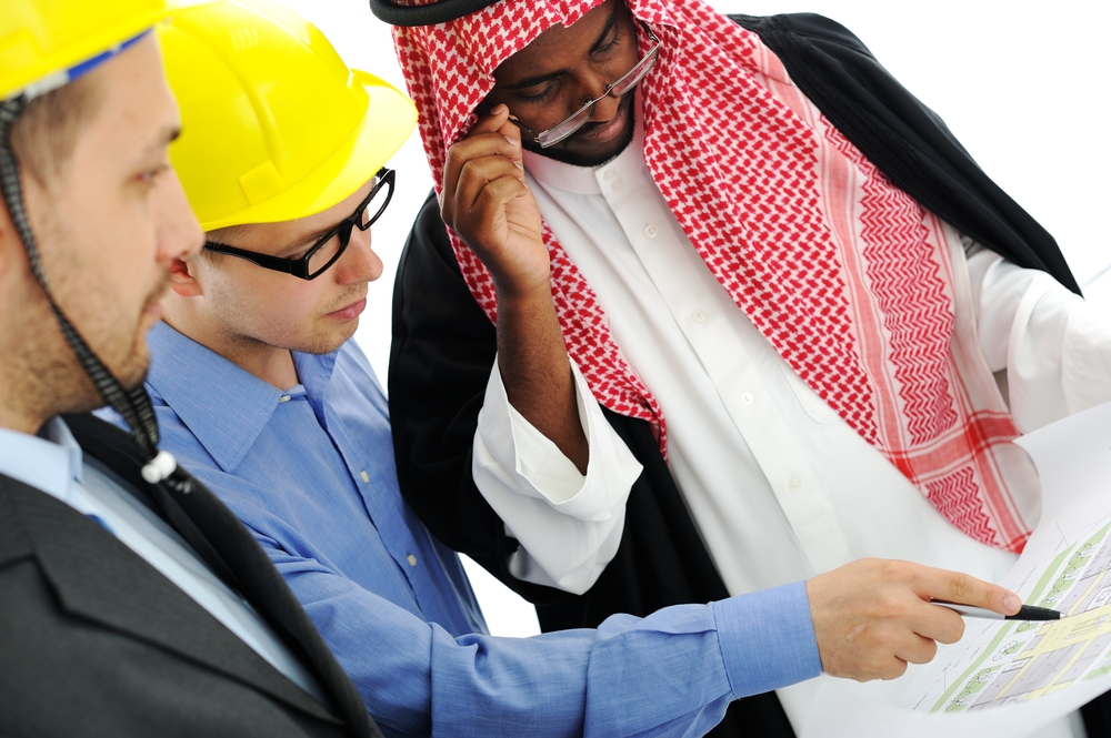 Business people having consulting about new building